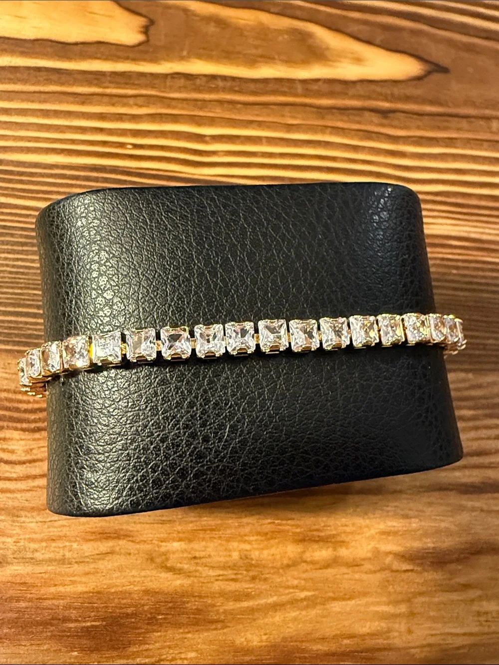 Gold Plated Elegant Rose Gold Tennis Bracelet with Clear Stones